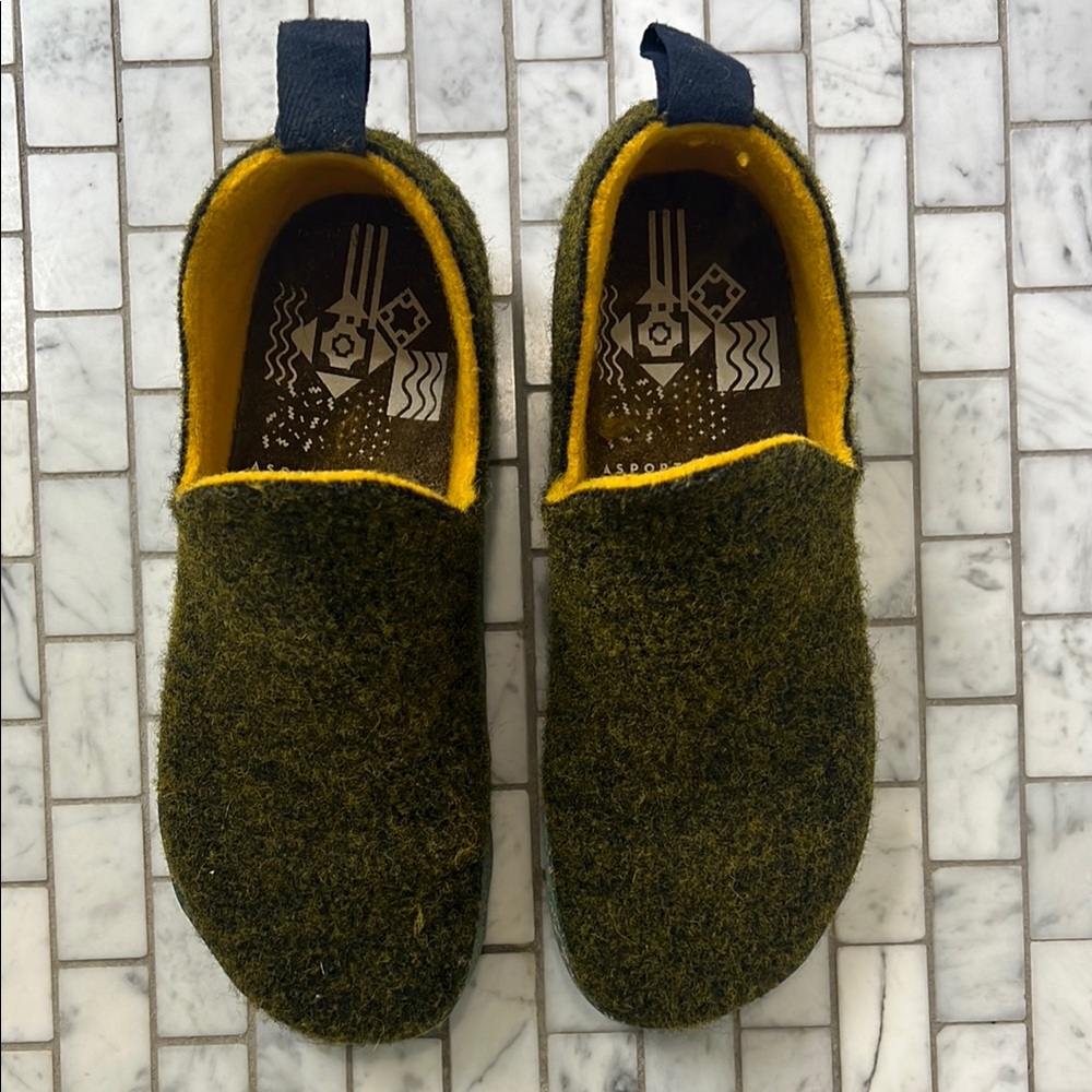 Green and Yellow Mules with Cozy Slip-On Design